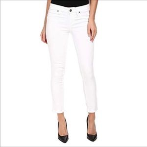 Paige Verdugo Crop Optic White Ankle Mid Rise Skinny Jeans